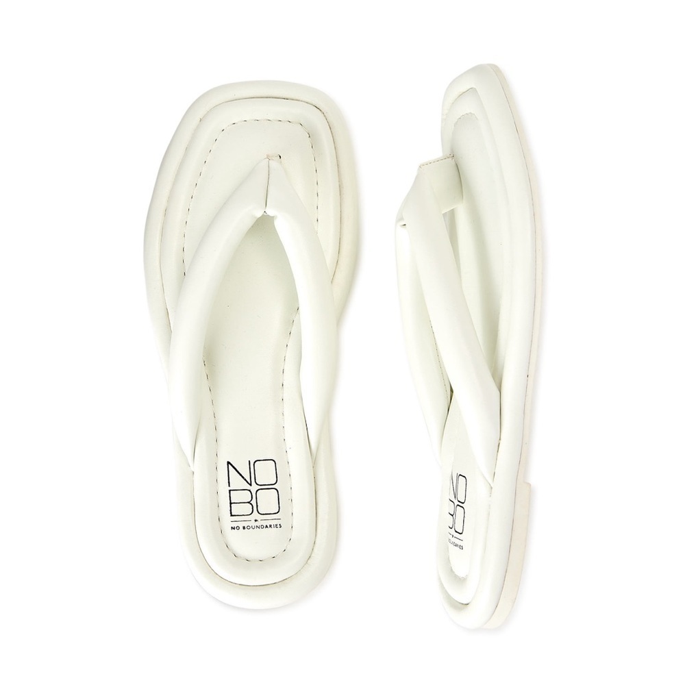 No Boundaries Women’s Puffy Flip Flops Size 7 White